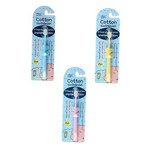NULYLU 3 piezas Cepillo Dientes Suave Infantil con Cabeza Pequeña y Mango Ergonómico Diseño de Dibujos Animados para Años Limpieza Protectora Encías y Esmalte