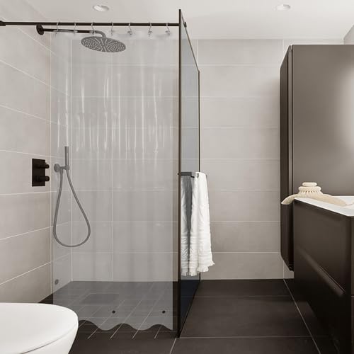 Image of Mrs Awesome Stall Shower Curtain Liner 36x72, PEVA Plastic Shower Liner for Bathroom Lightweight & Waterproof, 36 x 72, Clear