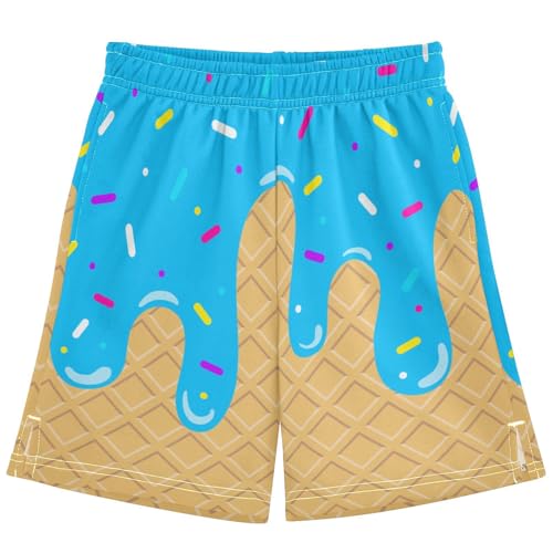 Boys Athletic Shorts Ice Cream Casual Kids Active Sports Gym Soccer Shorts for Summer 7-15Y