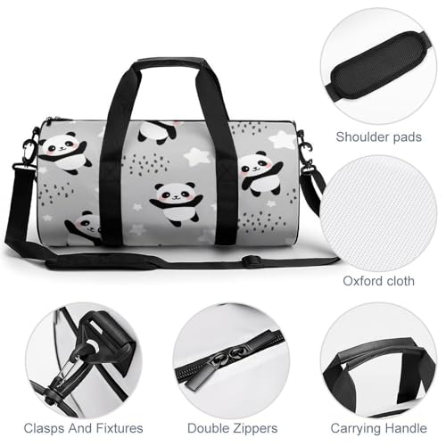 Duffel bag panda mignon polyvalent pour camping et voyage 45cm - 5