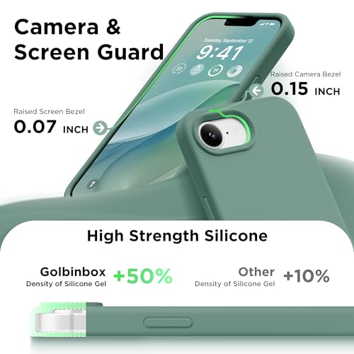 Image of GolbinBox Magnetic for iPhone 17e /16e Case, Silicone Cover,Midnight Green