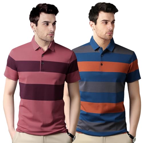 Image of Nobel Monk Men's Regular Fit Polo T Shirt |Half Sleeves |Collar Tshirts |Casual T-Shirt for Men