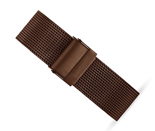Image of 12mm 14mm 16mm 18mm 20mm 22mm 24mm Mesh Bracelet Stainless Steel Black Blue Golden Rose Pink Silver Brown Watch Band Interchangeble