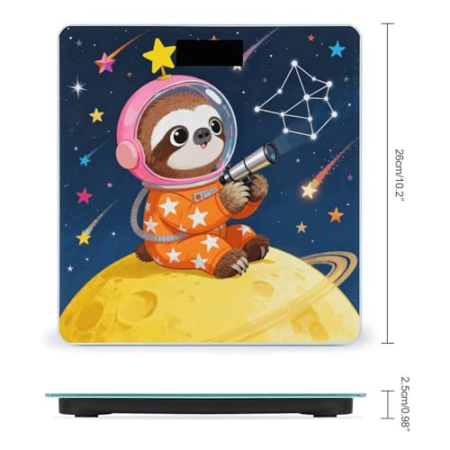 Báscula digital para baño Space Sloth con pantalla LCD miniatura 2