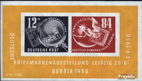 DDR Block 7 FDC 1950 sellos coleccionistas DEBRIA Leipzig Prophila completo