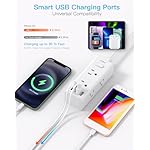 One Beat 10Ft Extension Cord with Multiple Outlets,Flat Plug Power Strip Surge Protector with 10 Ft Long Cord,6 Outlet 4 USB Ports (2USB C),Multi Outlet Wall Plug for Travel,College,Dorm Essentials - Image 4