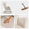 MEUBLE COSY Sillas Mecedora Escandinavo Sillón Relax Especial Lactancia para Salón Dormitorio Balcón Sala de Estudio, Tela, Madera Haya, Metal, Beige #3