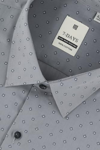 Image of 7-DAYS Men's Premium Printed Shirt - 100% Cotton, Regular Fit, Full Sleeve, with Pocket - Versatile for Formal Occasions and Casual Wear