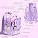 Fimibuke Kids Backpack for Girls, 3 PCS Waterproof Teens Girls School Backpack with Lunch Box, Pencil Pouch Set, Cute Bookbag Travel School Bag for Elementary Middle High School Student Age 6+(Purple)