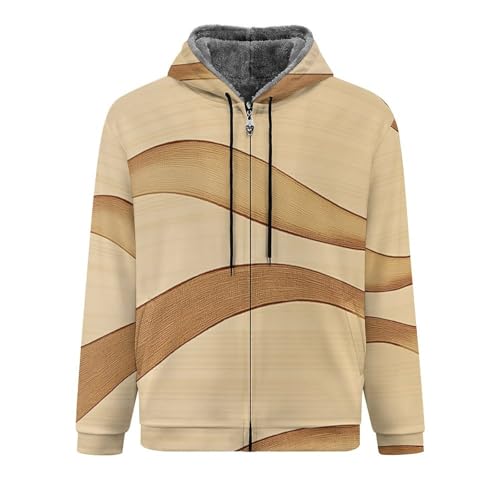 Sweats à capuche pour hommes doublés en polaire beige veste de mi-saison