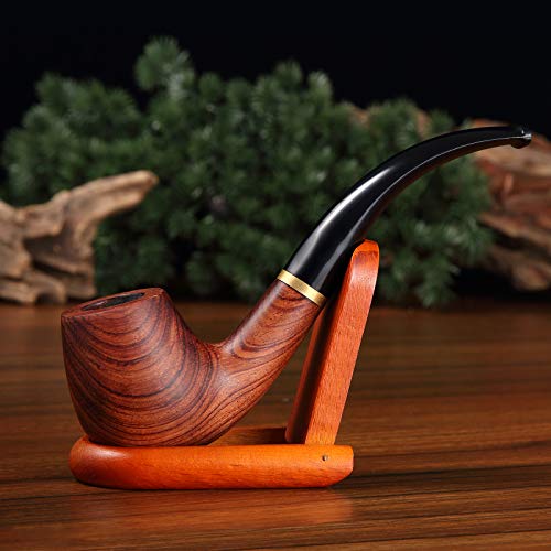 Joyoldelf Smoking Pipe, Wooden Tobacco Pipe With Gift Box, Rosewood Tobacco Pipes For Smoking With Tobacco Pipe Stand, 9Mm Pipe Filter, 3-In-1 Pipe Scraper And Smoking Accessories #TOP5
