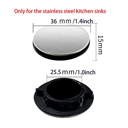 Qrity 4 Packs Kitchen Sink Tap Hole Blanking Plug Cover Plate Disk,Sus 304 Stainless Steel,For 1-1.4 Inch #TOP1