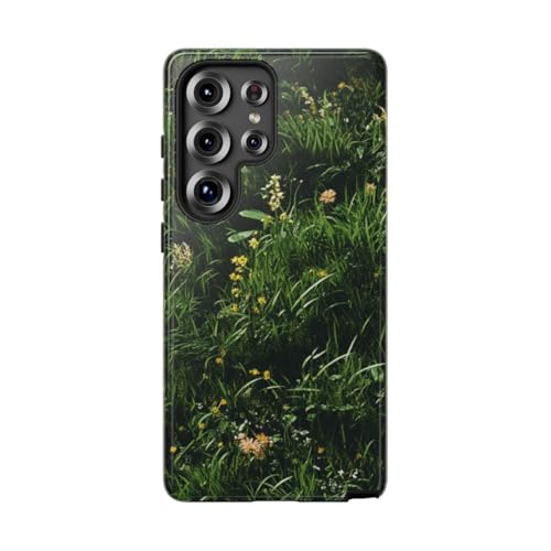 Coque Galaxy S25 Ultra rigide au fini brillant texture prairie premium
