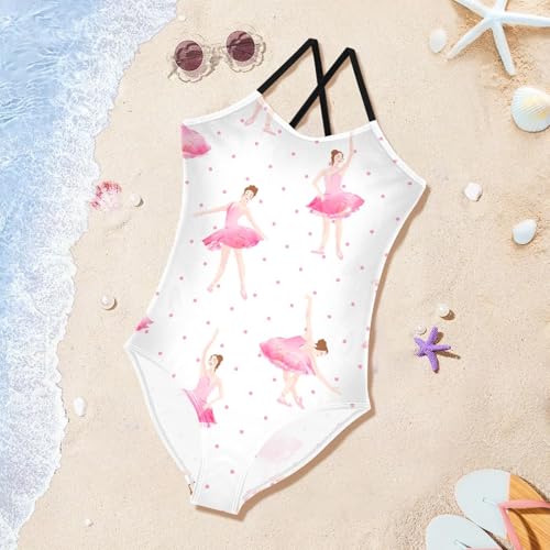 susiyo Girls One Piece Swimsuits Ballerina Bathing Suit Quick Dry Beach Swimwear for Toddler Girl 3-10 Years4