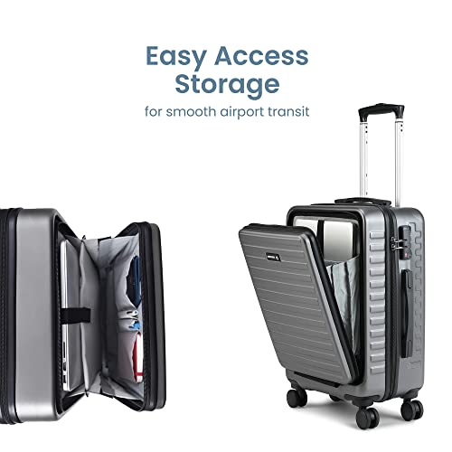 Image of Assembly Polycarbonate Hard Luggage Set of 3 - Check in 74 cm, 62 cm & Cabin 54 cm- Premium Hardsided Trolley Bags for Travel (Grey)