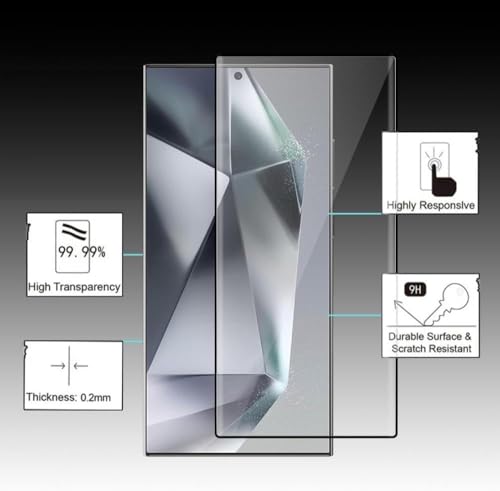 Image of HD Tempered Glass Screen Protector Compatible for Samsung Galaxy S24 Ultra 5G with Edge to Edge coverage and Easy Installation kit