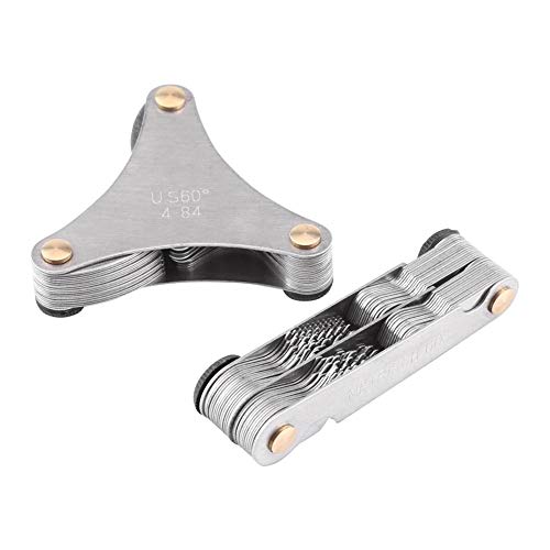 Stainless Steel Bolt Thread Gauge, 52Pcs Thread Measuring Gauge, Thread Gage Sae And Metric, Bolt Thread Pitch Tool, Gear Screw Pitch Gauge, Thread Gauge Metric And Imperial(Metric + Imperial) #TOP3
