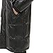 DKNY Men's Faux Leather Long Quilted Fashion Parka, Black, X-Large