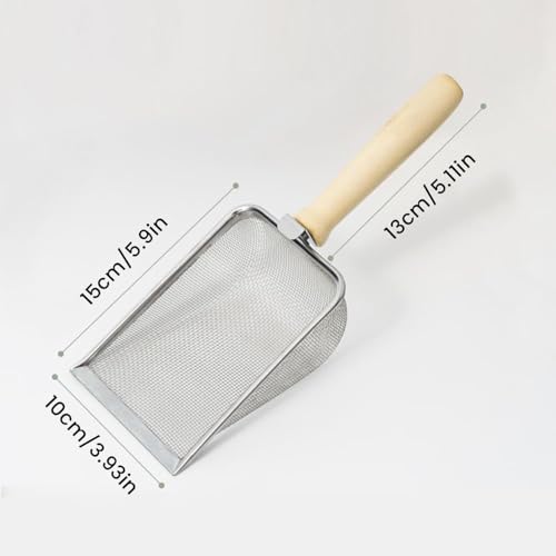 Scooper para caixa de areia, pá para areia de gato - Pá de metal para cocô de gato com alça ergonômi