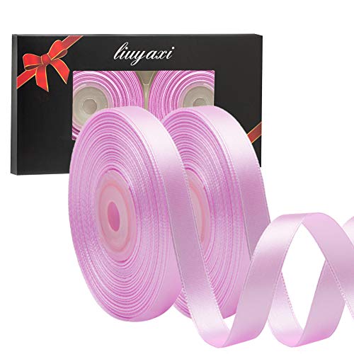 Image of Solid Color Double Faced Lavender Satin Ribbon 1 /2 inch X 50 Yards, Ribbons Perfect for Crafts, Wedding Decor, Bow Making, Sewing, Gift Package Wrapping and More