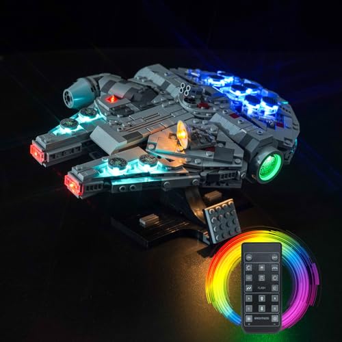 BrickBling LED Light Compatible with Lego 75375 Millennium Falcon 25th Anniversary Buildable Starship, Remote Control Version Lighting-No Model
