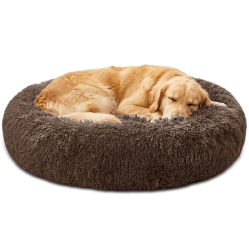 Image of JOLLYVOGUE Washable Dog Beds Large Sized Dog, 36 Inch Donut Large Dog Bed