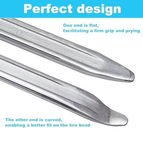 Zepkouel 2 Pack 20 Inch Tire Spoons Iron,Heavy Duty Tire Changing Tool Tire Levers Bar,for Cars,Motorcycles,Dirtbike,Lawn Mower Tire Spoon - Thumbnail 2
