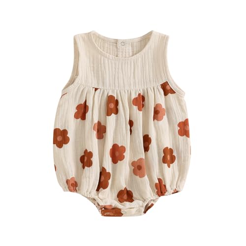 Image of BemeyourBBs Newborn Baby Girl Summer Clothes Sleeveless Bubble Romper Jumpsuit Top Infant Clothing Cute Baby Girl Outfits