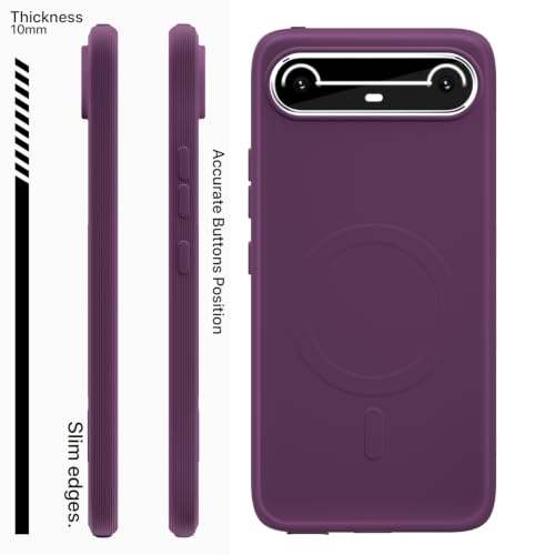 Image of Outlouders Back Cover for Tecno Pova Slim 5G Soft Matte Silicone Cover with Slim Fit | Mag-Safe Logo (Not Mag-Safe Compatible) | Shockproof | Camera Protection Bumper Case (Purple)