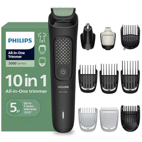Image of Philips India's No.1 Men's Trimmer | Single stroke beard trimming | 10-in-1 All in One Grooming Kit- Head to Toe | Detail trimmer attachment | 90 min. runtime | 5 yrs* warranty | MG3941
