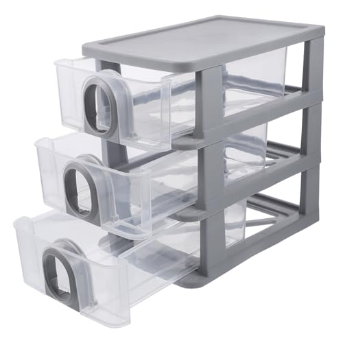Mikikit Organizador De Cajonera Para Oficina Caja De Almacenamiento Transparente Para Maquillaje y Papelería Compacto