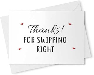 Thanks For Swiping Right Dating App Card Anniversary Swipe Right Online Valentines Day Swiped Funny Girlfriend Boyfriend Love Valentine's Gift Date At First Happy For Gifts Her Him - [00184]