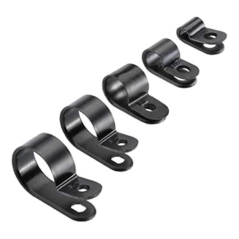 Pack of 10 Black Nylon P Clips Cover