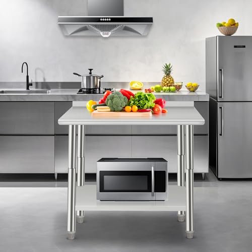 Table de travail en acier inoxydable double couche Garvee pour bar - 8