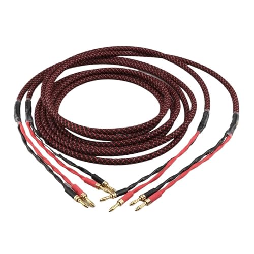 SP11 HiFi Speaker Cable 1 Pair OFC Audio Cable HI-FI high-end Amplifier Speaker Cable Banana Plug(A Pair-Banana to Y,5m)