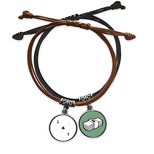 Pulsera de cuerda Club de Cartas con detalles de cuero trenzado y acabados artesanales