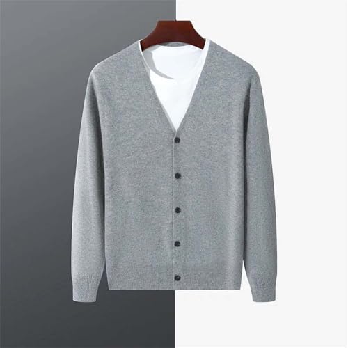 Men V Neck Button Front Wool Knit Cardigan Sweater Winter Casual Soft Long Sleeve Knitwear3