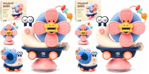 Image of Storio 5-in-1 Suction Spinster Windmill Toy - Blue | Interactive Baby Toy for Bath & Play | Sensory Suction Cups Toy for Toddlers | Early Skill Development (Pack of 2)