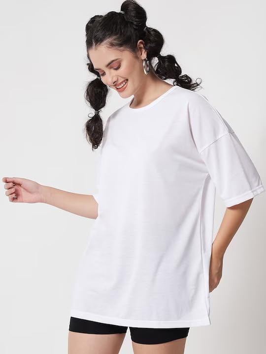 Image of RodZen Women's Cotton Blend Basic Oversized T-Shirt