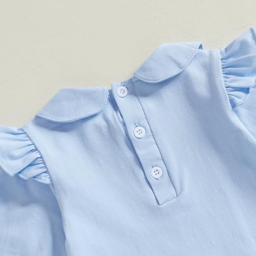 Newborn Girl Long Sleeve Jumpsuit Bow Print Peter Pan Collar Ruffle Romper Playsuit Baby One Piece Outfit4