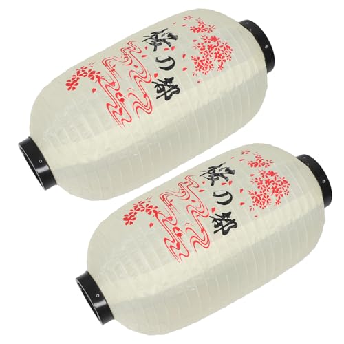 TOYANDONA Farol Japonés Colgante de Tela Diseño Flor de Cerezo, Linterna Decorativa Ovalada de 45 Cm para Interiores, Set de 2 Piezas Adecuado para Restaurantes y Decoración