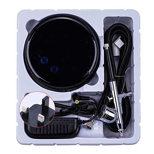 Image of Tattoo Gizmo Aerograph Portable,Light Weight,High Performance Airbrush Compressor Kit,Dual Action Gun for Art, Craft, Makeup,Cake Decoration, Temporary Tattoos (AG-300K-Auto (Black))