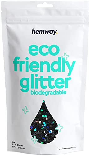 Eco Friendly Biodegradable Glitter, Black Holographic, Super Chunky (1/8" 0.125" 3mm)