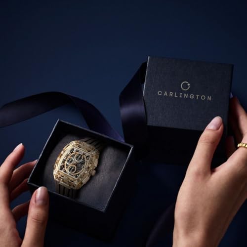 Image of Carlington Nitro Analog Chronograph Men's Polyurethane Strap Wrist Watch | Quartz Movement | Water & Shock Resistant Watch for Men | Casual & Formal Wear - CT 7105