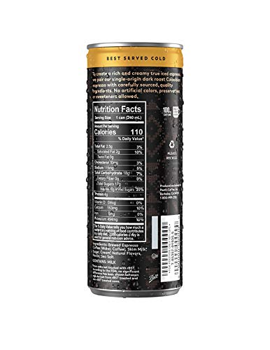 Peet's Iced Espresso Caramel Macchiato 8oz, Single Origin Colombian Espresso + Milk and Cane Sugar, 110 calories, 12 pack