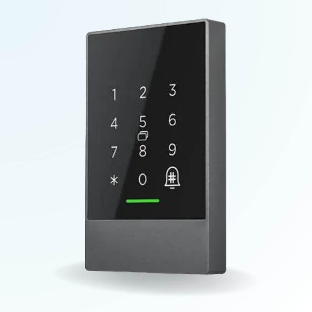 Clavier de contrôle d'accès tactile connecté locky-7c avec boitier métal à code, badge et bluetooth