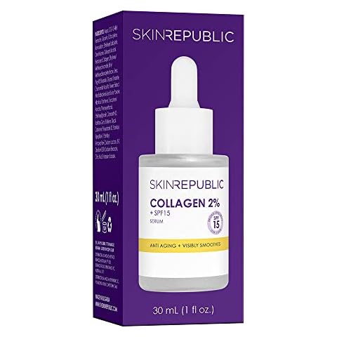 Skin Republic 2% Collagen SPF 15 Serum to Hydrate and Smooth Skins Appearance 30ml Cover