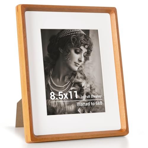 8.5 x 11インチの写真フレーム、HD強化ガラスを使用した米国調チーク材フォトフレーム