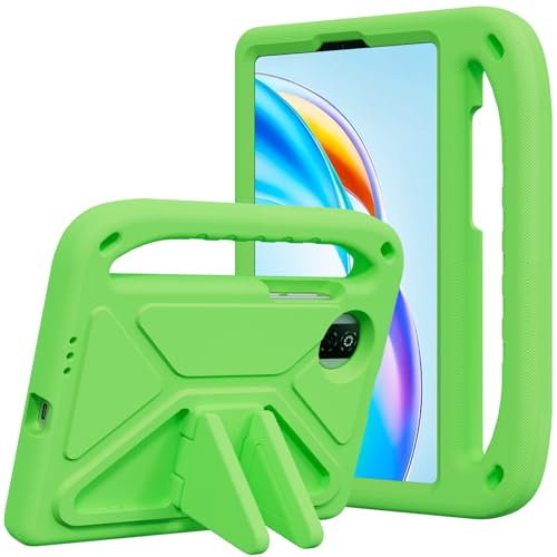 Coque Honor Pad X7 2025 antichoc enfant verte pour trajets en voiture avec support
