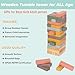 Wooden Blocks Stacking Games, 48PCS Tumbling Stacking Blocks Game for Kids and Families, Wood Colorful Balancing Blocks Montessori Toys for Kids